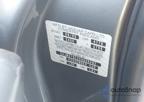 2005 Jaguar Xj8 L из США, поврежденный, VIN SAJWA79C35SG49482